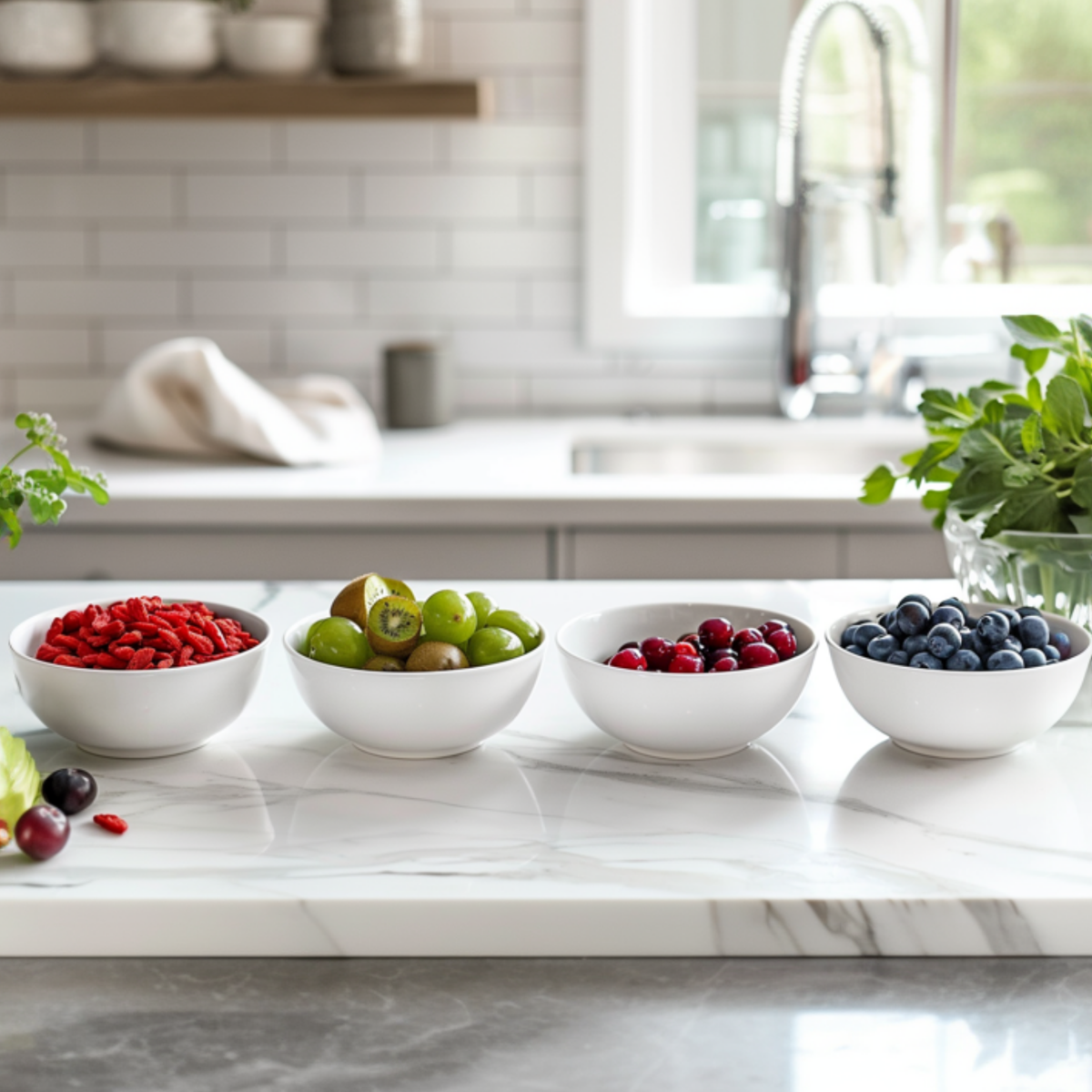 Fruit Trees Fruktträd - Set Om 4 - Actinidia, Vaccinium, Lycium - Höjd 25-40Cm - ⌀9Cm