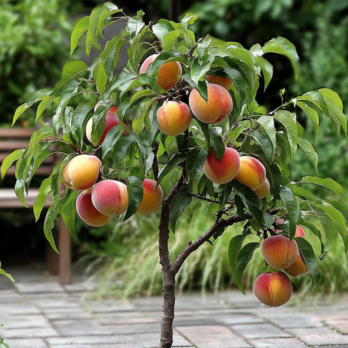 Fruit Trees Persikaträd - Set Om 2 - Prunus 'Bonanza' - Höjd 60-70Cm - ⌀15Cm